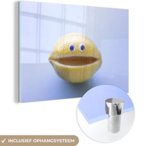 MuchoWow® Peinture sur verre 180×120 cm – Peinture sur verre acrylique – Lemon Smile – Photo sur verre – Peintures