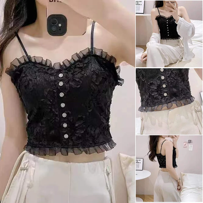 Camisole en Dentelle avec Gilet Interne – Image 2