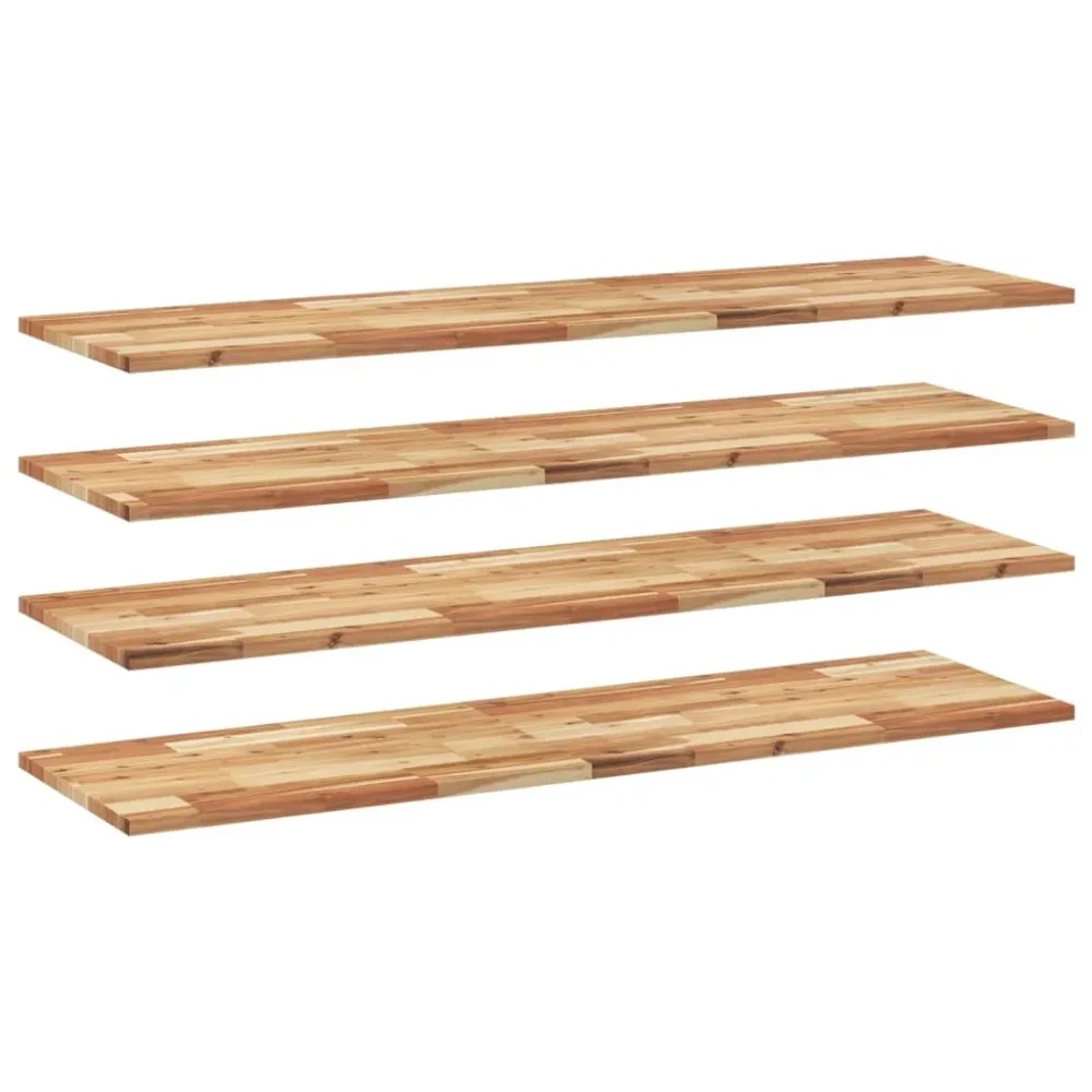 Floating Shelves 4 pcs 140x40x2 cm Oil Finished Solid Wood Acacia – Image 2