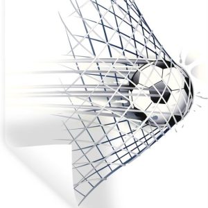 Illustration sticker Muursticker Voetbal – illustration du football va dans le but vide – 90×120 cm – un film adhésif autocollant – sticker mural repositionnable Illustration sticker Muursticker Voetbal – illustration du football va dans le but vide – 90×120 cm – un film adhésif autocollant – sticker mural repositionnable