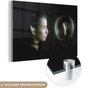 MuchoWow® Peinture sur verre 60×40 cm – Peinture sur verre acrylique – Adolescente déguisée en fée – Photo sur verre – Peintures