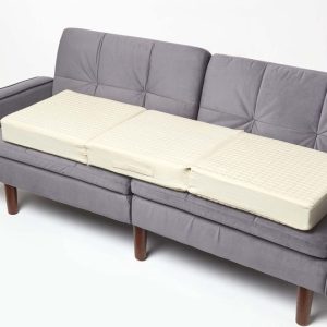 Homescapes Coussin d’assise déhoussable pour canapé 3 places en coton, Beige
