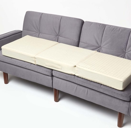 Homescapes Coussin d’assise déhoussable pour canapé 3 places en coton, Beige