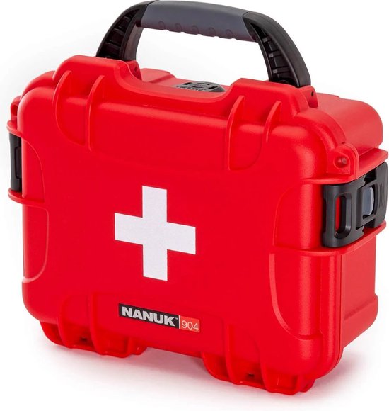 Nanuk 904 Mallette 904 vide – avec logo First Aid - Rouge