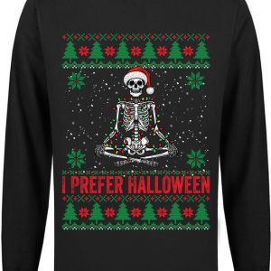 I Prefer Halloween Kersttrui – Foute Kerst Trui – Unisex – Grappig I Prefer Halloween Kersttrui – Foute Kerst Trui – Unisex – Grappig