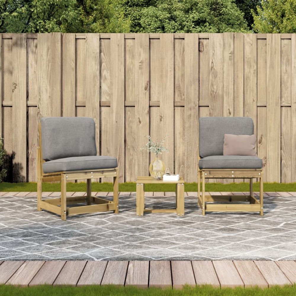 3 Piece Garden Lounge Set Impregnated Wood Pine – Image 3