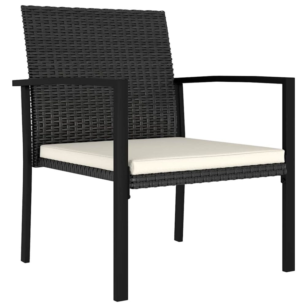 Garden Dining Chair | Set of 2 | Black | Poly rattan | Medium | Durable – Image 2