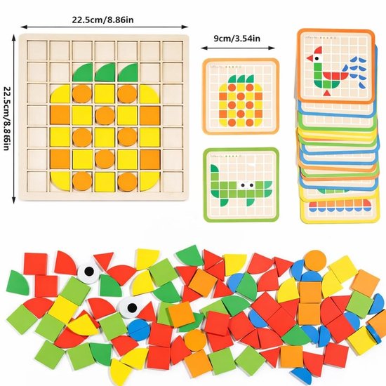 Jeu de puzzle en bois mosaïque, puzzle pour enfants, puzzle avec formes géométriques et blocs de construction, jouet Montessori, jouet éducatif pour enfants, filles et garçons à partir de 3 ans – Cadeaux Busy Board Jeu de puzzle en bois mosaïque, puzzle pour enfants, puzzle avec formes géométriques et blocs de construction, jouet Montessori, jouet éducatif pour enfants, filles et garçons à partir de 3 ans – Cadeaux Busy Board