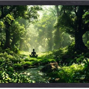 Méditer dans une forêt pleine de lumière – Toile de peinture de Méditation – Art mural forêt – Silhouette – Décoration sur toile avec cadre – Décoration de chambre – Toile avec cadre boîte 100×75 cm Méditer dans une forêt pleine de lumière – Toile de peinture de Méditation – Art mural forêt – Silhouette – Décoration sur toile avec cadre – Décoration de chambre – Toile avec cadre boîte 100×75 cm