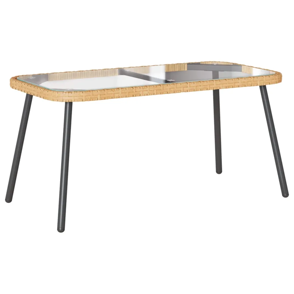 Coffee Table Brown and Black 90 x 45 x 43 cm Poly Rattan – Image 2