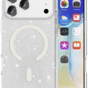 Housse YPCd Glitter avec MagSafe Adaptée pour Apple iPhone 17 Pro Max – Backcover TPU Flexible – Absorption des Chocs & Bords Surélevés – Transparent Housse YPCd Glitter avec MagSafe Adaptée pour Apple iPhone 17 Pro Max – Backcover TPU Flexible – Absorption des Chocs & Bords Surélevés – Transparent
