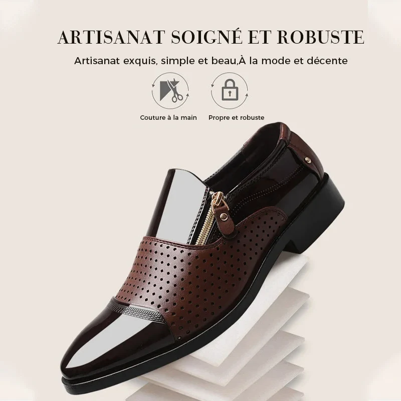 Chaussures D'affaires En Cuir Quatre Seasons Pour Hommes – Image 3