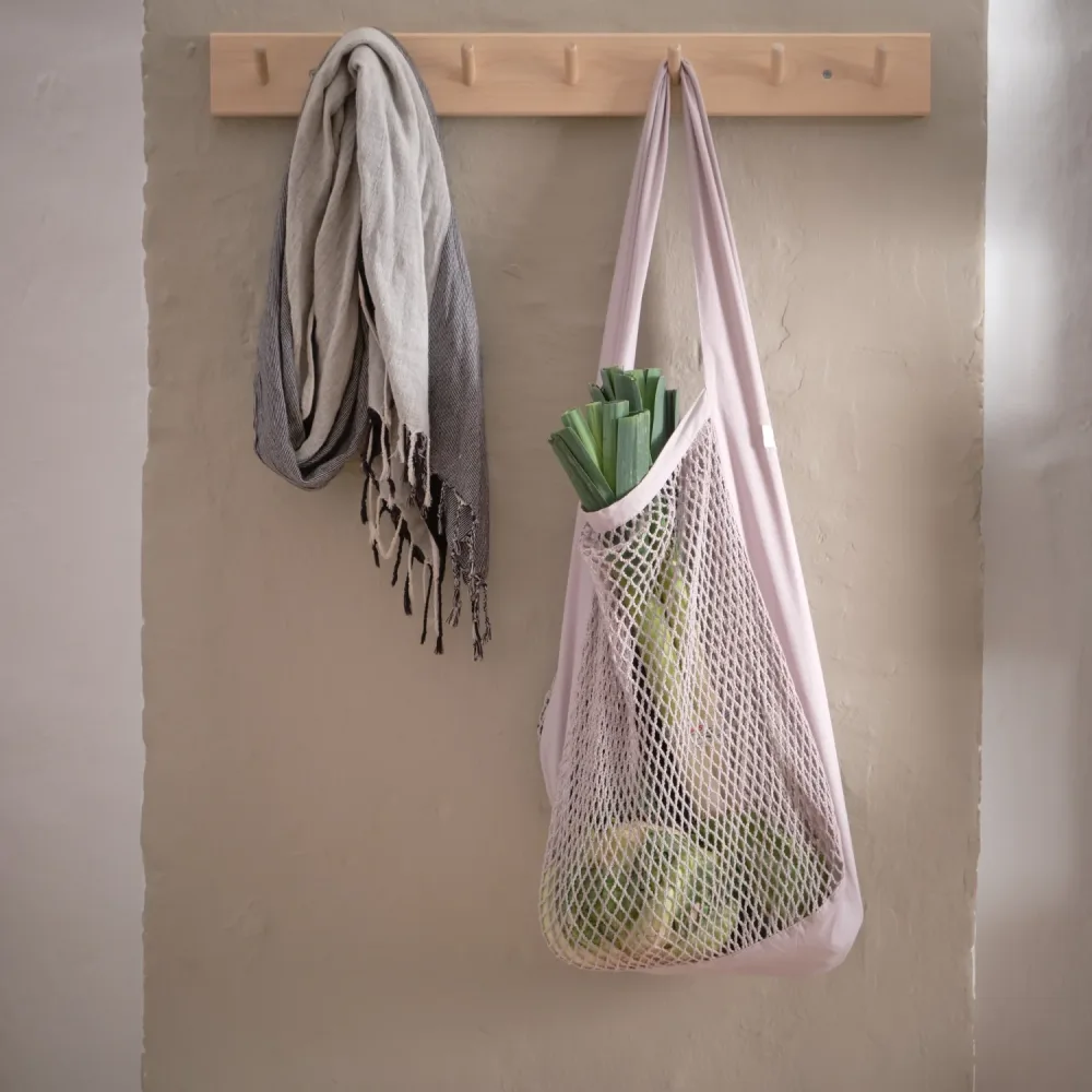 Net shoulder Tasche 44x15x45cm dusty lavendel Biobaumwolle – Image 2