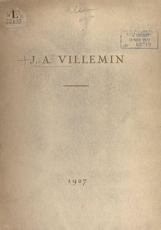 J.-A. Villemin, 1827-1892Ebook