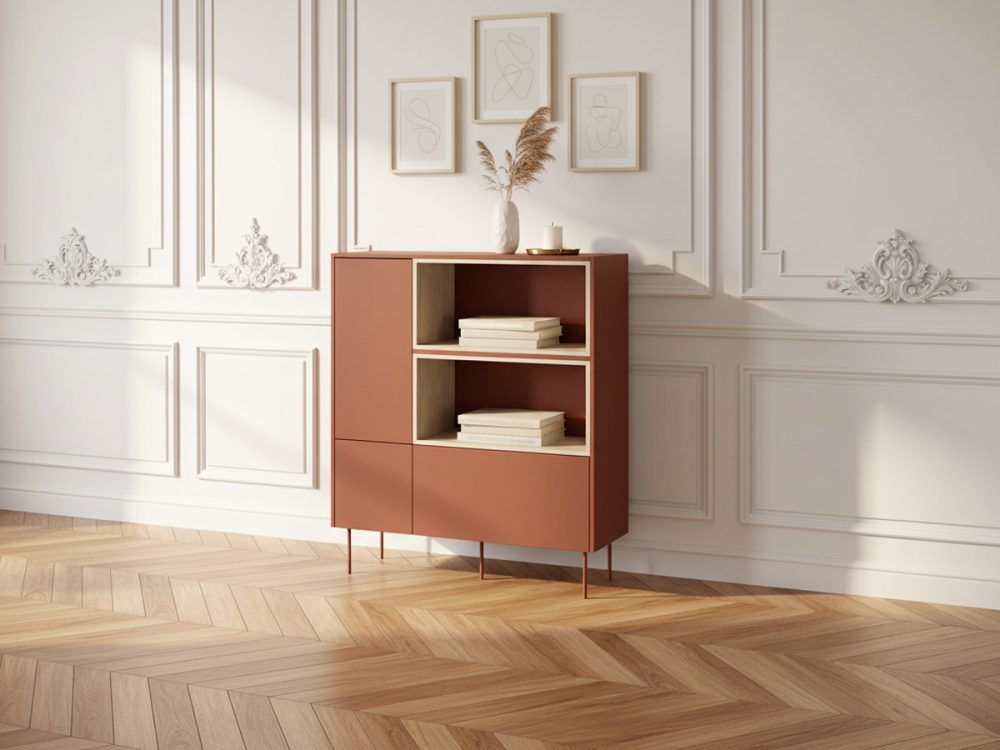 Buffet haut 2 portes 120 cm ATLAS avec niches – Image 3