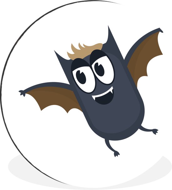 Illustration d'une chauve-souris aux petites ailes Cercle mural aluminium ⌀ 90 cm - impression photo sur cercle mural / cercle vivant / cercle de jardin (décoration murale)