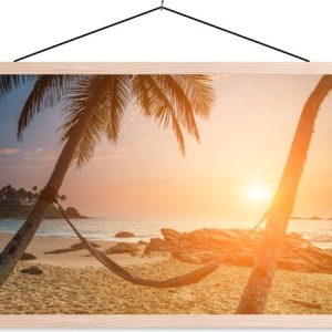 hamac sur une affiche de l’école de plage du Sri Lanka lattes plates vierges 60×40 cm – Tirage photo sur affiche textielposter (décoration murale salon / chambre) / Mer et plage hamac sur une affiche de l’école de plage du Sri Lanka lattes plates vierges 60×40 cm – Tirage photo sur affiche textielposter (décoration murale salon / chambre) / Mer et plage