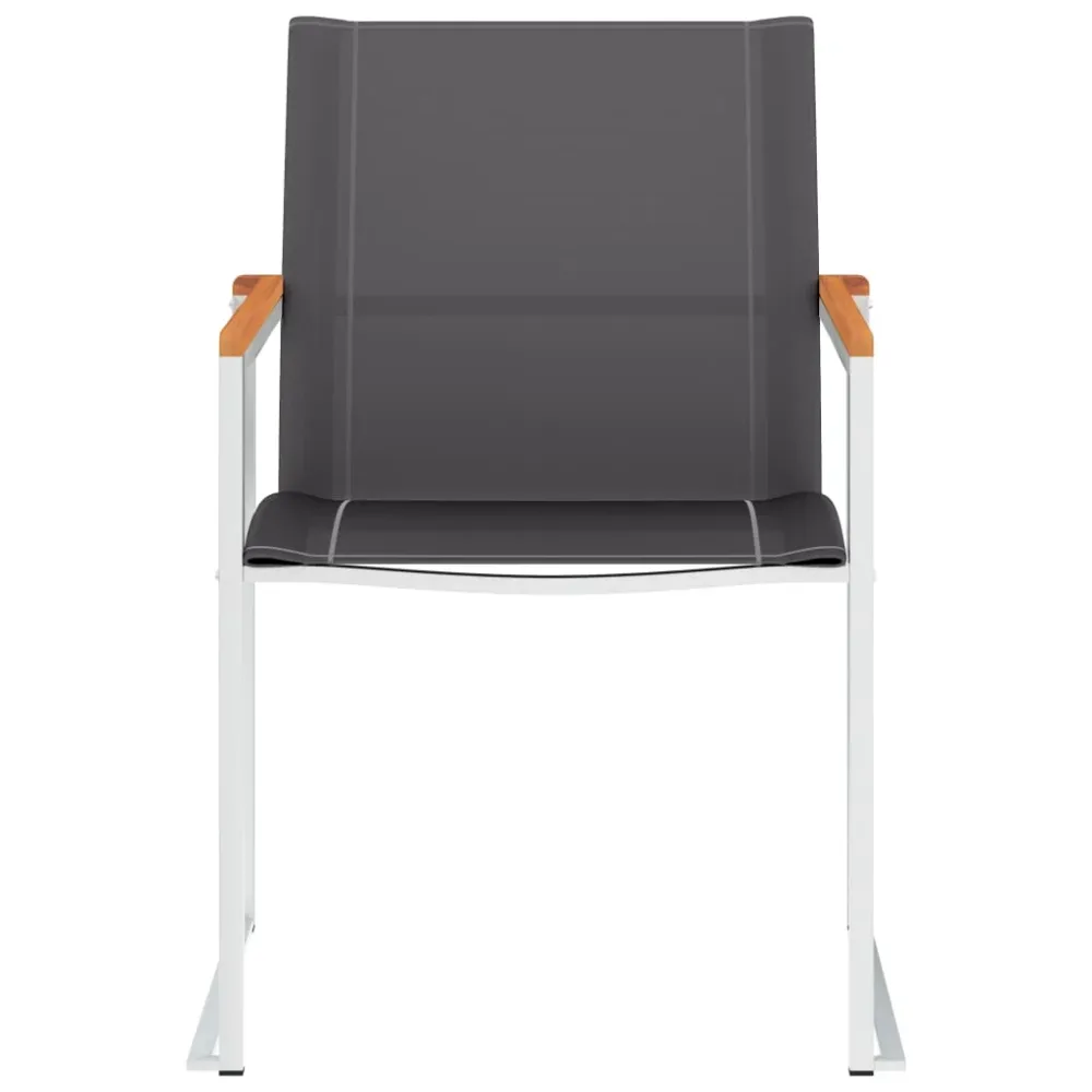 Garden Chairs 4 pcs Textilene and Stainless Steel Grey – Image 3