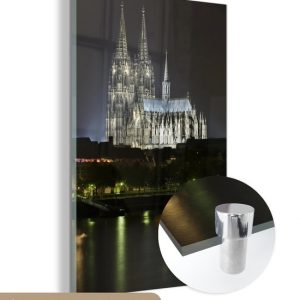 MuchoWow® Peinture sur verre 100×150 cm – Peinture sur verre acrylique – Cologne – Dom – Nuit – Photo sur verre – Peintures MuchoWow® Peinture sur verre 100×150 cm – Peinture sur verre acrylique – Cologne – Dom – Nuit – Photo sur verre – Peintures