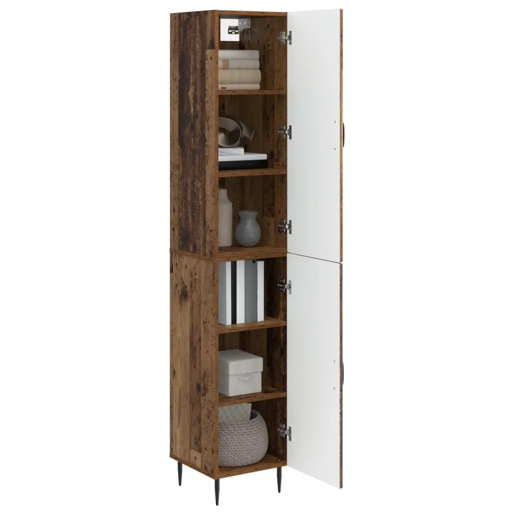 Cabinet Set 2 pcs Old Wood 33 x 34.5 x 89.5 cm Engineered Wood – Image 2