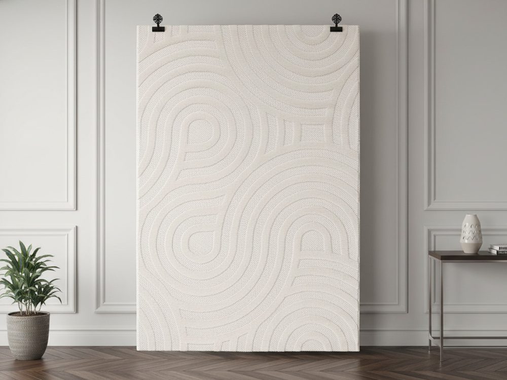 Tapis poils ras JOSIE motif abstrait – Image 2