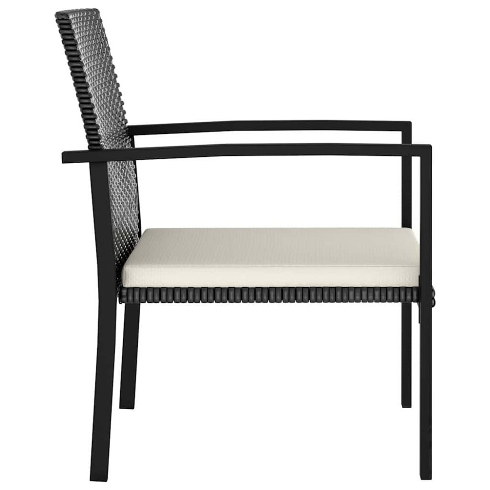 Garden Dining Chair | Set of 2 | Black | Poly rattan | Medium | Durable – Image 3