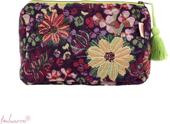 Imbarro - Pochette - Trousse de toilette - Trousse de beauté - Violet - Jaquard - 35x20cm