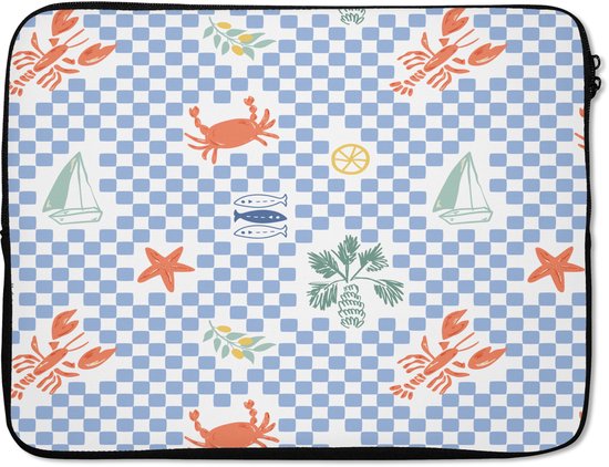 Housse pour ordinateur portable 17 pouces - Mer - Atmosphère - Voilier - Blauw - Housse pour ordinateur portable - Dimensions intérieures 41x28 cm - Dos noir