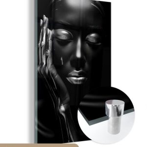 MuchoWow ® Peinture sur verre 60×90 cm – Peinture sur verre – Femme – Abstrait – Wit Zwart – Portrait – Photo sur verre acrylique – Décoration murale salon – Décoration murale chambre – Peintures MuchoWow ® Peinture sur verre 60×90 cm – Peinture sur verre – Femme – Abstrait – Wit Zwart – Portrait – Photo sur verre acrylique – Décoration murale salon – Décoration murale chambre – Peintures