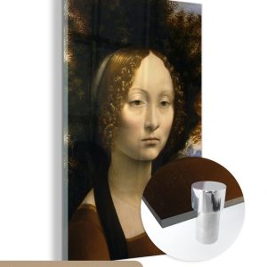 MuchoWow® Peinture sur verre 120×180 cm – Peinture sur verre acrylique – Ginevra de’ Benci – Leonardo de Vinci – Photo sur verre – Peintures MuchoWow® Peinture sur verre 120×180 cm – Peinture sur verre acrylique – Ginevra de’ Benci – Leonardo de Vinci – Photo sur verre – Peintures