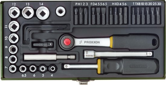 Proxxon Industrial Jeu de douilles-embouts métrique 1/4 (6.3 mm) 39 pièces 23070