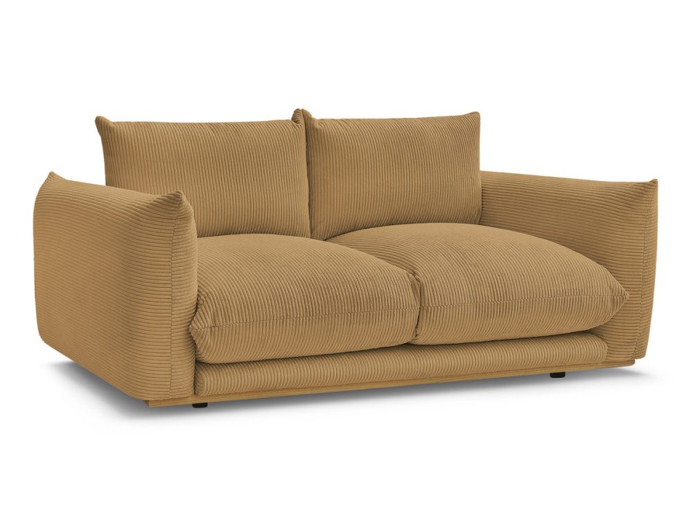Canape droit fixe 2 places ERNEST tissu velours cotele