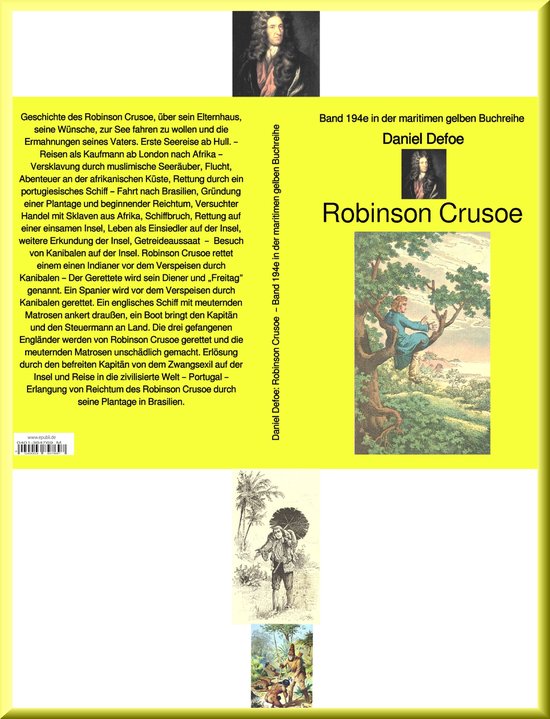 maritime gelbe Buchreihe 194 - Daniel Defoe: Robinson Crusoe – Band 194 in der maritimen gelben Buchreihe – bei Jürgen RuszkowskiEbook Band 194 in der maritimen gelben Buchreihe
