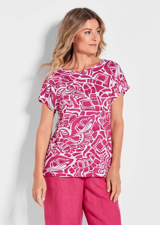 Goldner T-shirt imprimé Femme, haut à imprimé ethnique, manches courtes