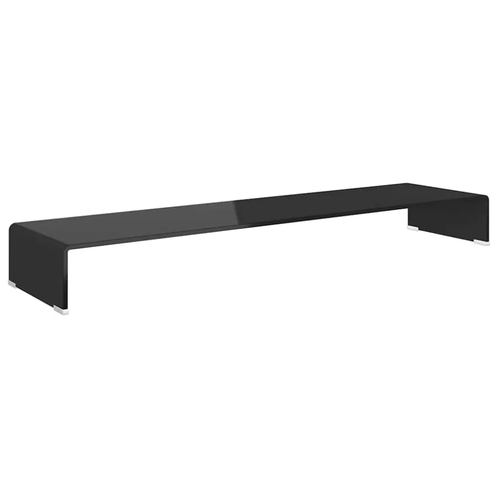 TV Cabinet | Black | Tempered glass, plastic | 120x30x13 cm | TV Cabinet – Image 2