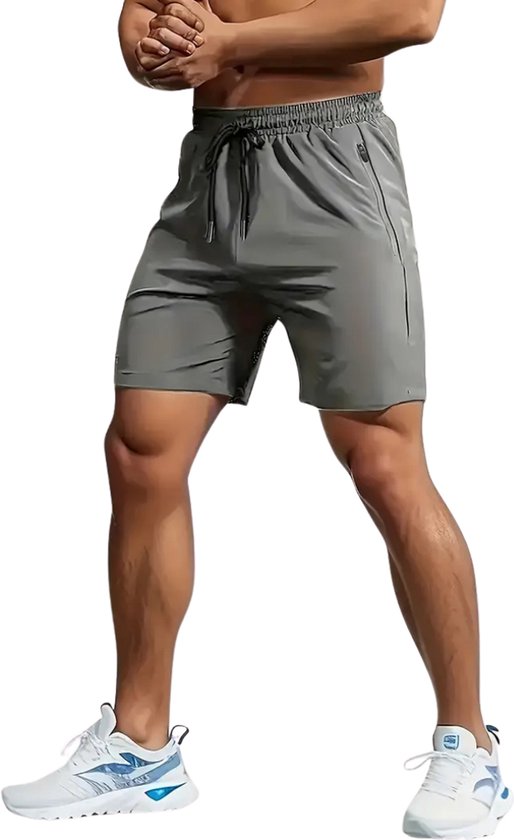 Pantalon de tennis Nivard pour homme - Short de tennis - Vêtements de tennis - Pantalon de padel - Padel - Gym - Short - Grijs - Taille XXXL