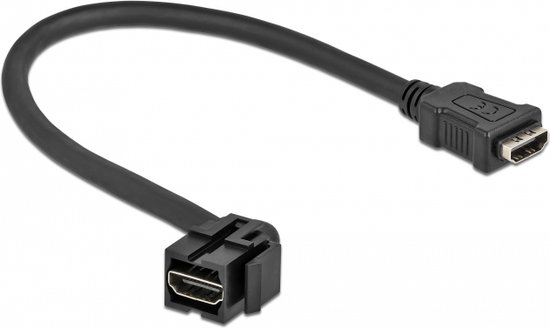 Module Keystone HDMI femelle 110° vers HDMI femelle avec câble noir