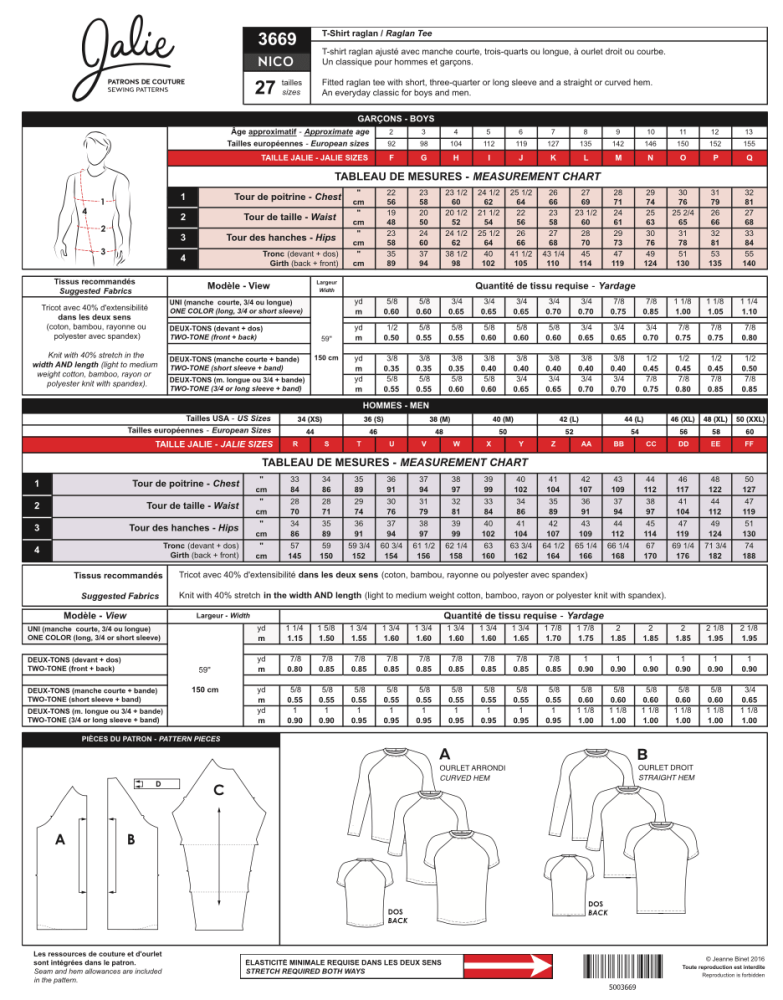 Chandail raglan NICO 3669 | Patron papier - Jalie – Image 2