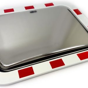 Miroir de signalisation en acier inoxydable avec réflecteurs – Rectangle 45×60 cm Miroir de signalisation en acier inoxydable avec réflecteurs – Rectangle 45×60 cm