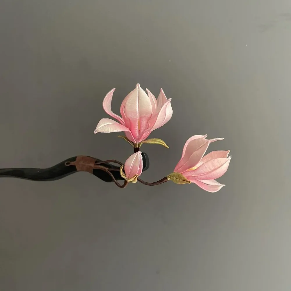 Magnolia Bespoke Hairpin - Silk Hairpin(Chanhua) – Image 2