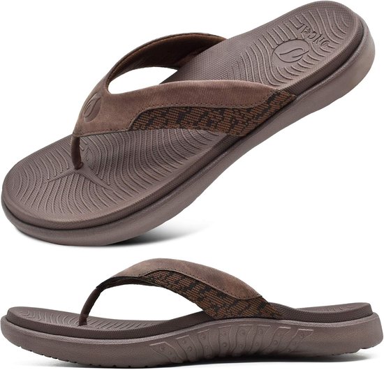 Pantoufles Homme Confortables avec Semelle Ferme et Soutien de la Voûte pour Plage et Douche