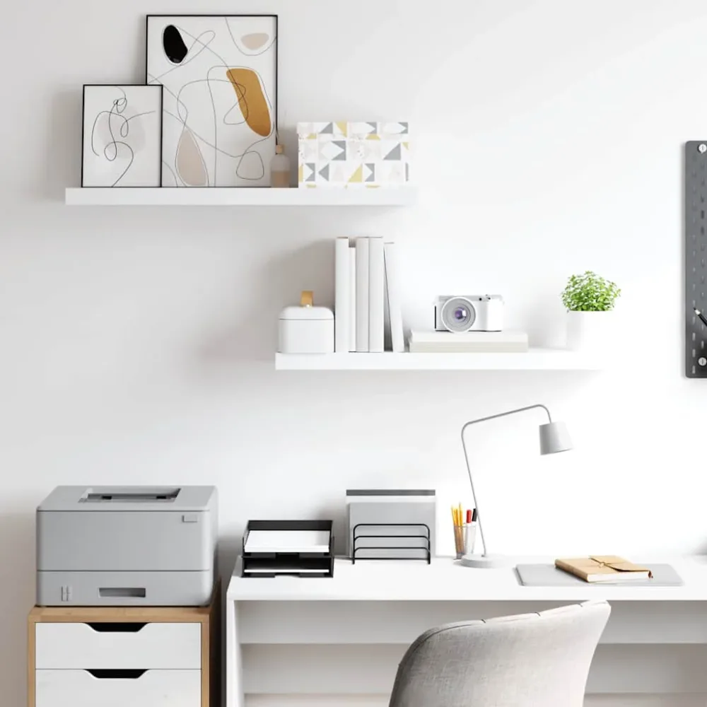 Floating Wall Shelves 2 pcs White 80x23.5x3.8 cm MDF – Image 3