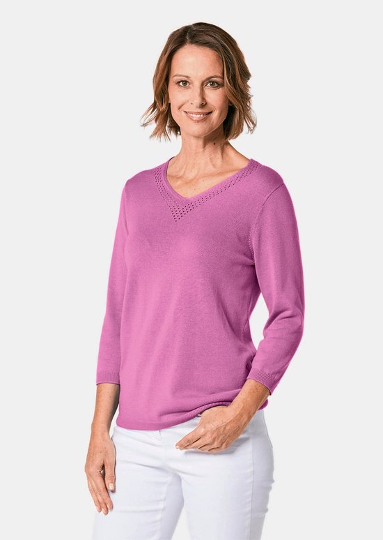 Goldner Pull tricoté Pull en Katoen avec détails ajourés