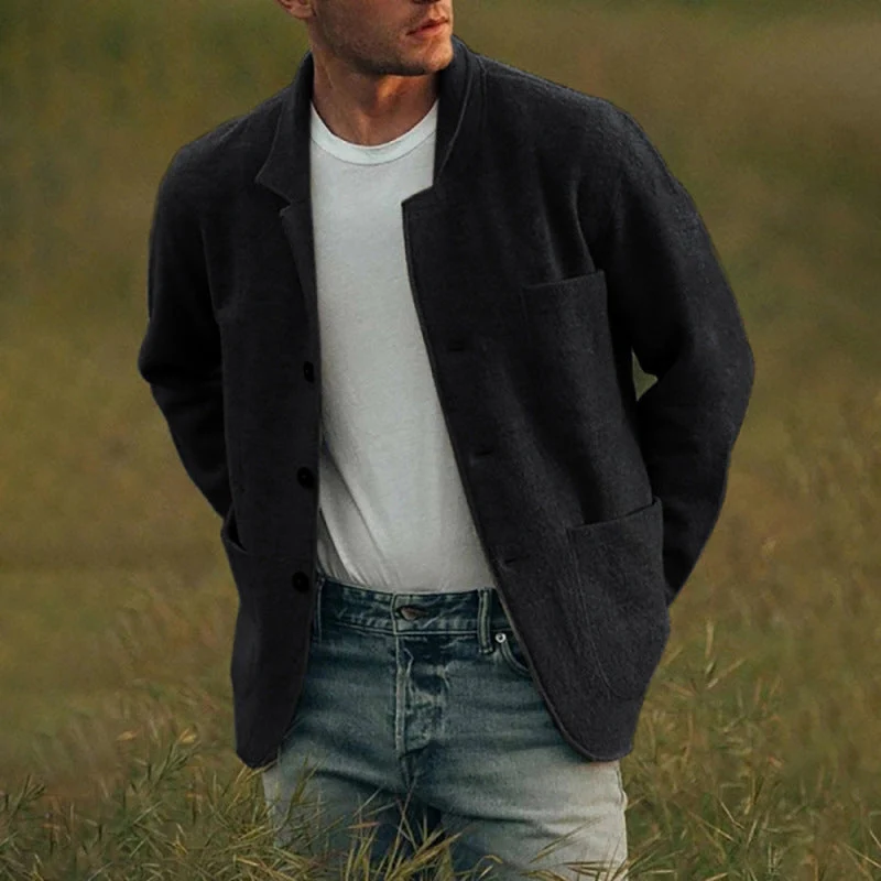 Veste Décontractée de Couleur Unie – Image 3
