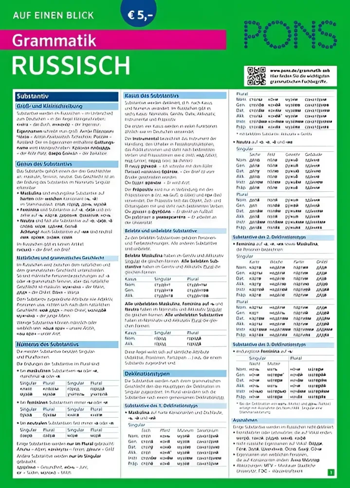 Pons grammatik russisch auf einen blick