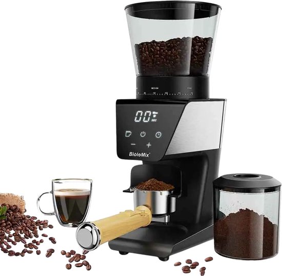 Moulin à café Benelux Select – Moulin à café électrique – Réduction de la chaleur – Jusqu'à 12 tasses – Capacité 300 grammes