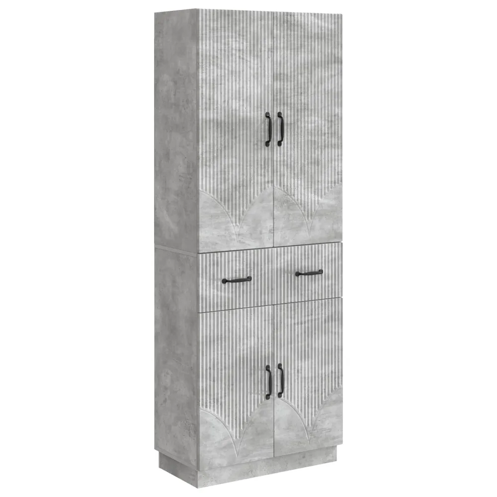 Cabinet Set 2 pcs Concrete Grey Engineered Wood