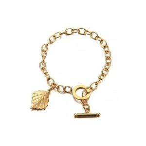 Jobo By JET – Bracelet or – Feuille – Lien – Long – Bracelet femme – Acier titane Jobo By JET – Bracelet or – Feuille – Lien – Long – Bracelet femme – Acier titane