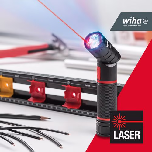 Lampe de poche avec lumière LED, laser et UV