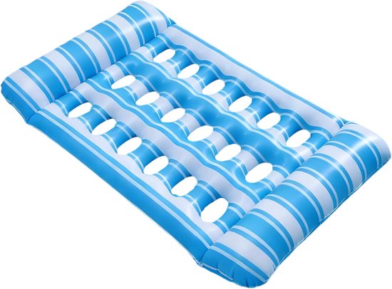 Matelas pneumatique - hamac aquatique - matelas aquatique - flotteur de piscine - gonflable - matelas pneumatique - Compact et durable - Pour piscine, mer, plage - Bleu